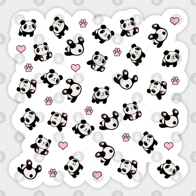 Panda Pattern Sticker by valentinahramov